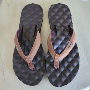Reef Brown Dreams Quilted Footbed Thong Women's Flip Flops Sandals Sz 8
